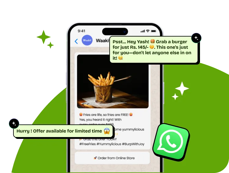WhatsApp marketing campaign built in Waakif